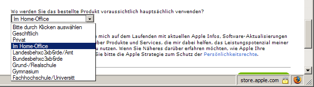 Fehlende Lokalisierung bei
Apple